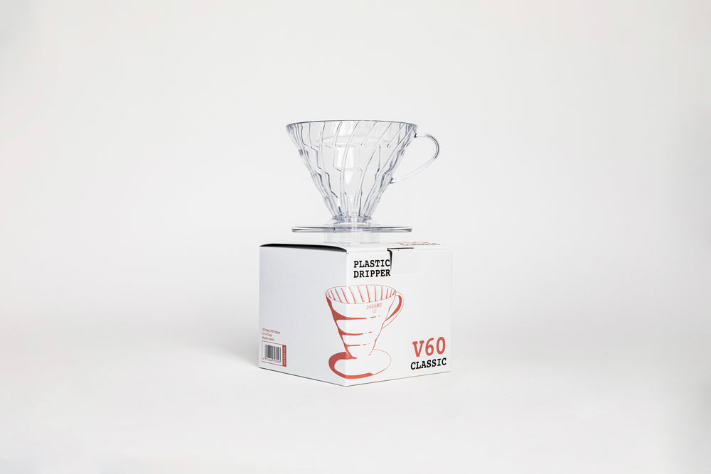 하리오 V60 드리퍼 02 투명과 제품 상자